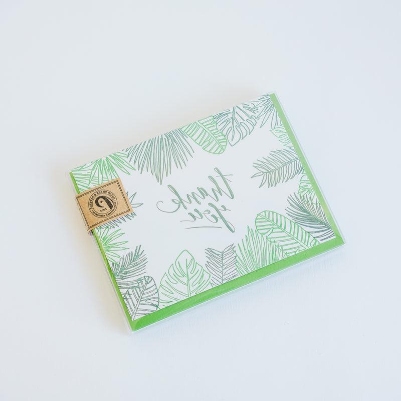 Green Leaf Thank You Cards